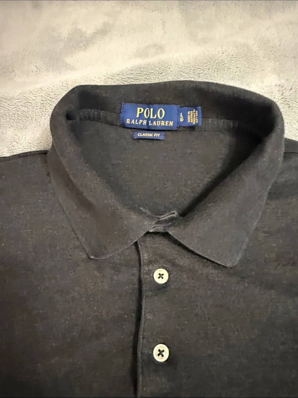Polo by Ralph Lauren Men's Charcoal Polo with White Pony